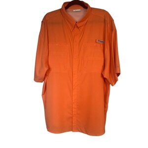 NWOT Columbia XXL PFG Bahama II Fishing Shirt Orange Short Sleeve
